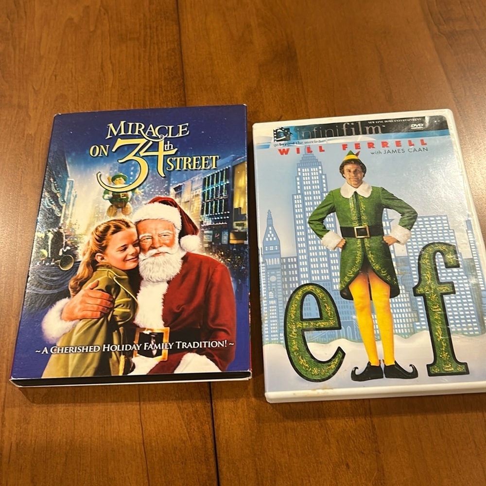 elf AND Miracle on 34th Street DVD movies Christmas holiday​